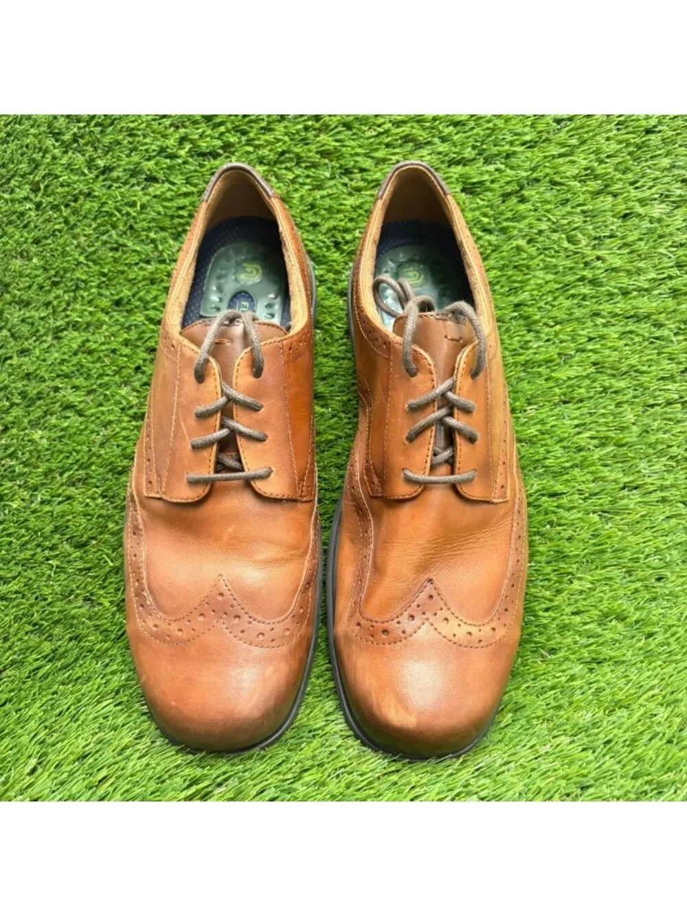 Florsheim Loedin SR Mens Size 12 Brown Leather Steel Toe Wingtip Oxford Shoes